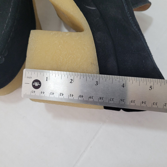 MARC FISHER Lina Platform Loafer suede Black platform 9 New $160, Defected - Picture 10 of 12